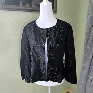 Ann Tayor Loft Black Eyelet Jacket